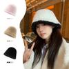 Hairy Hat Women's Autumn and Winter Warm Knitted Hat Bucket Hat Versatile Fashion Dome Cold Plush Hat