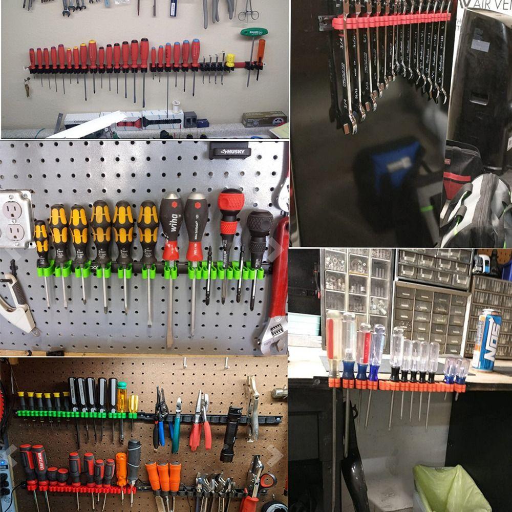 Rail Rack Wrench Holder Plastic Storage Holder Professional Screwdriver Organizer Garage Workshops