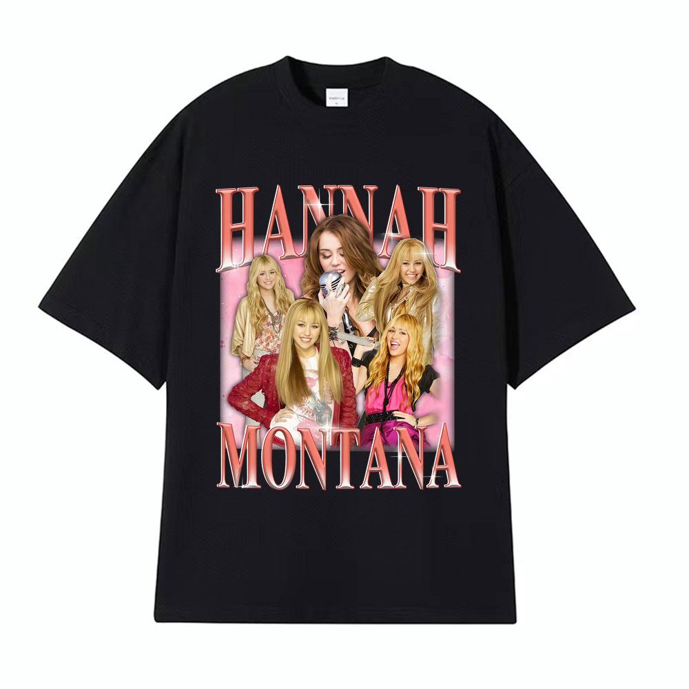 Hannah Montana Vintage 90s Graphic Tshirt Unisex Womens Clothing Aesthetic High Street T Shirts pure Cotton Short Sleeve Tshirts