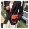 Stylish Cross-border Shoulder Bag 2023 Summer Pure Color Pu Saddle Bag Wholesale