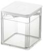 Yamazaki Jitsugyo 5465 Airtight Storage Container with Spoon and Tea Leaf Antioxidant Valve, White, Approx. W9.2XD9.2XH10.2cm, Tower, Square,