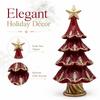 Christmas Tree Figurine Resin Holiday Tabletop Ornament for Home Entryway Bookshelf Decor