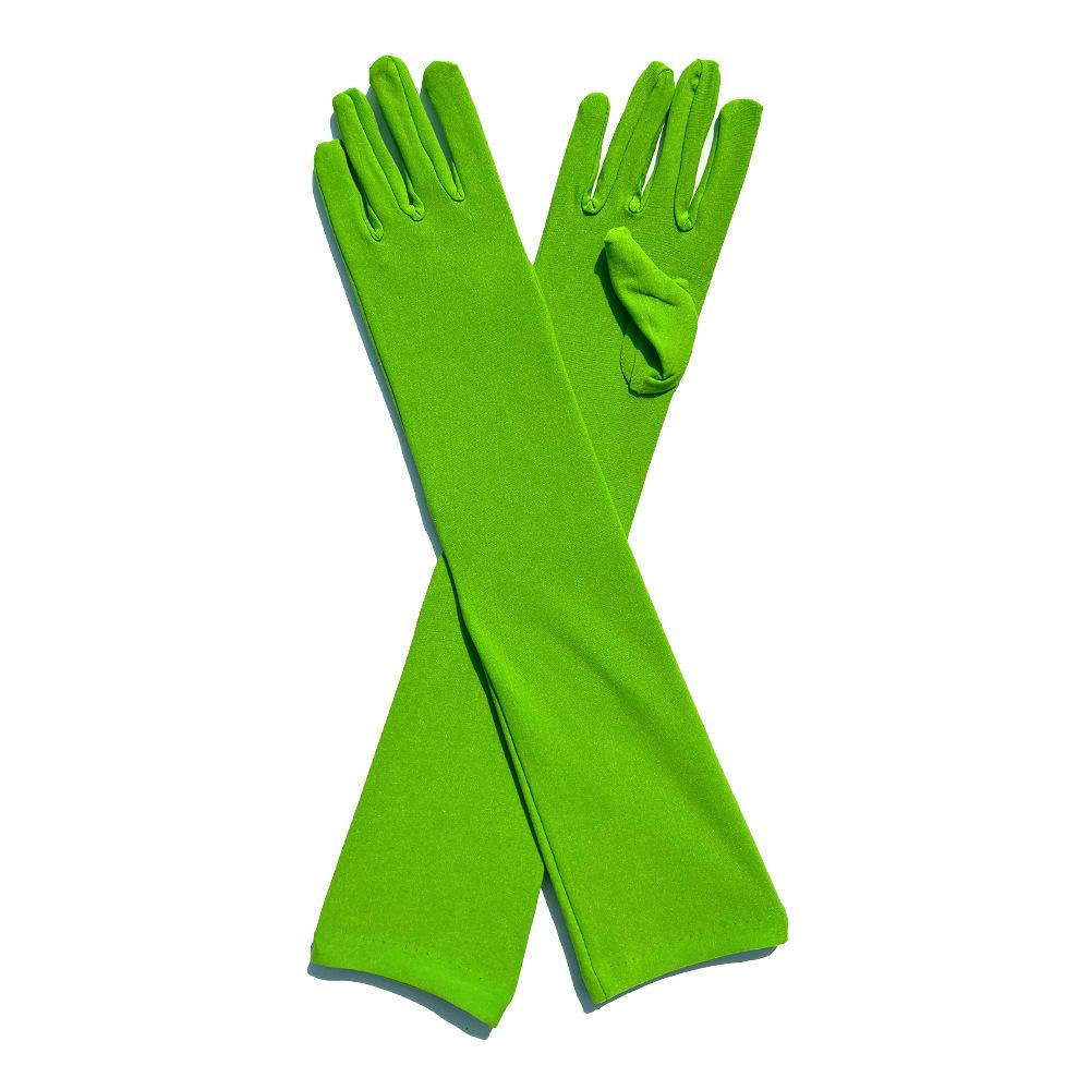 Твердые женские танцевальные вечерние барные длинные перчатки для косплея, солнцезащитный крем, молочные шелковые эластичные праздничные перчатки для выпускного вечера