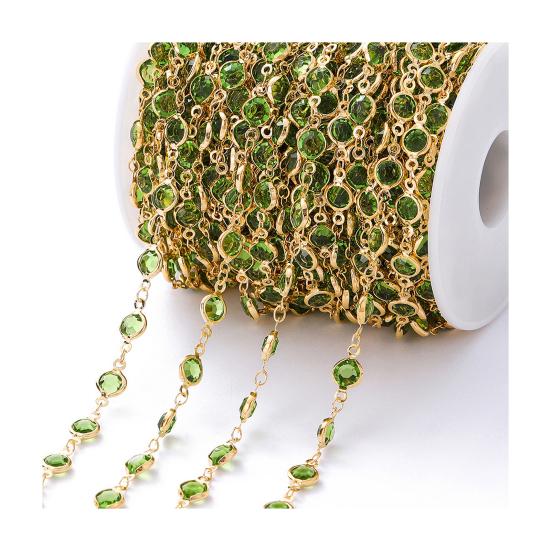 Цирконовая цепочка DIY Браслет Ожерелье Изготовление ювелирных изделий со стразами Блестящая медная цепочка для рукоделия