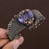 Lepidolite Handmade Copper Wire Wrap Bangle Adjustable L2z66