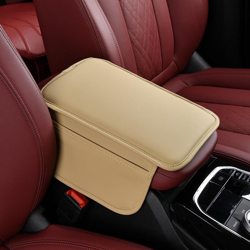 Universal Car Armrest Box Pad with Storage Pockets - Upgrade for Central Console Protection