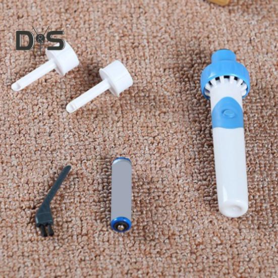 Электрический очиститель ушной серы, портативный набор для чистки ушей с 2 насадками и щеточками, удобный для использования ушной палочкой для здоровья семьи