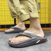 Модные летние тапочки большого размера для молодежи, мужские массажные нескользящие классные шлепанцы для улицы, дышащие сандалии с толстой подошвой