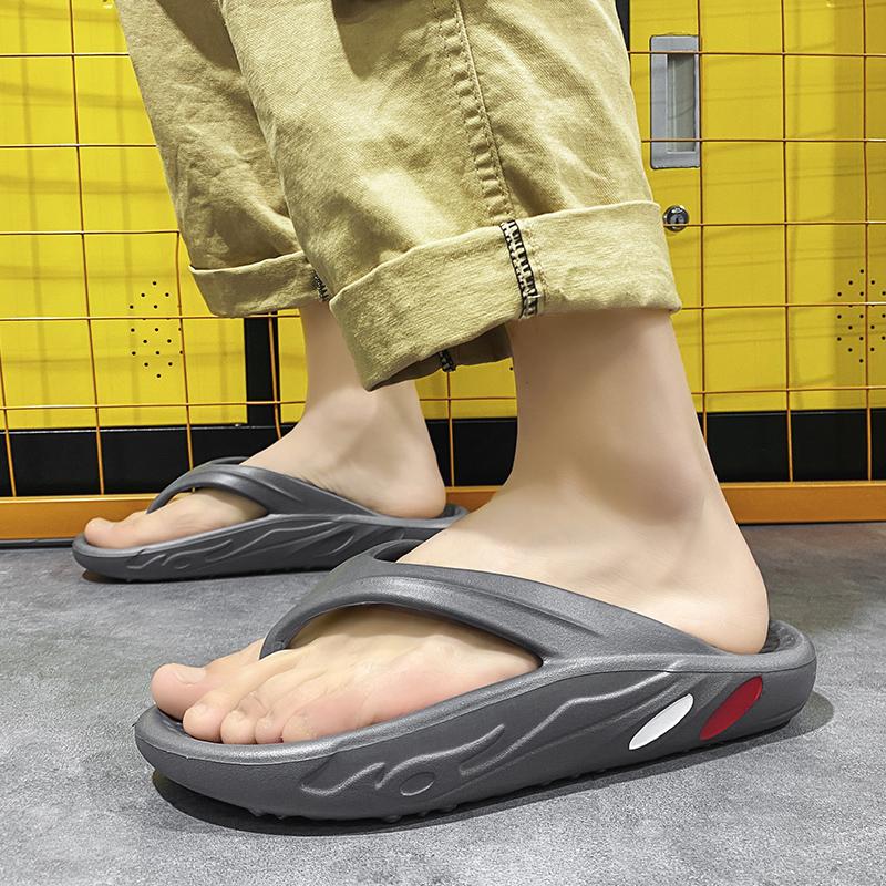 Модные летние тапочки большого размера для молодежи, мужские массажные нескользящие классные шлепанцы для улицы, дышащие сандалии с толстой подошвой