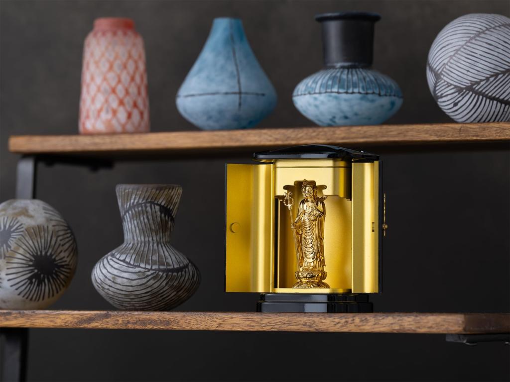 Статуя Будды Дзидзо Бодхисаттва золото с ПК Дзуси для безопасных родов и божество-хранитель для воспитания Такаока медная посуда Босацу pcZ (чистый покрытый) _