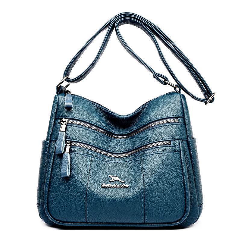 Soft Leather Women's Bag 2025 Simple High-end Fashion Mother Middle-aged Messenger Bag Niche Versatile Commuter Shoulder Bag