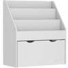 Children's Multi-Storage Bookcase with 3 Shelves and a Drawer, 62.5L x 30W x 70H cm, Grey
