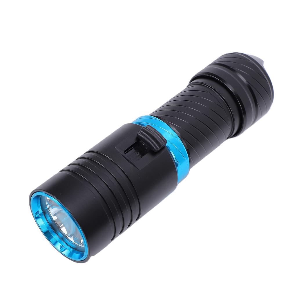 Diving Flashlight 1000lm High Brightness Water Proof Underwater Light with Non Slip Grip Rechargeable Battery for