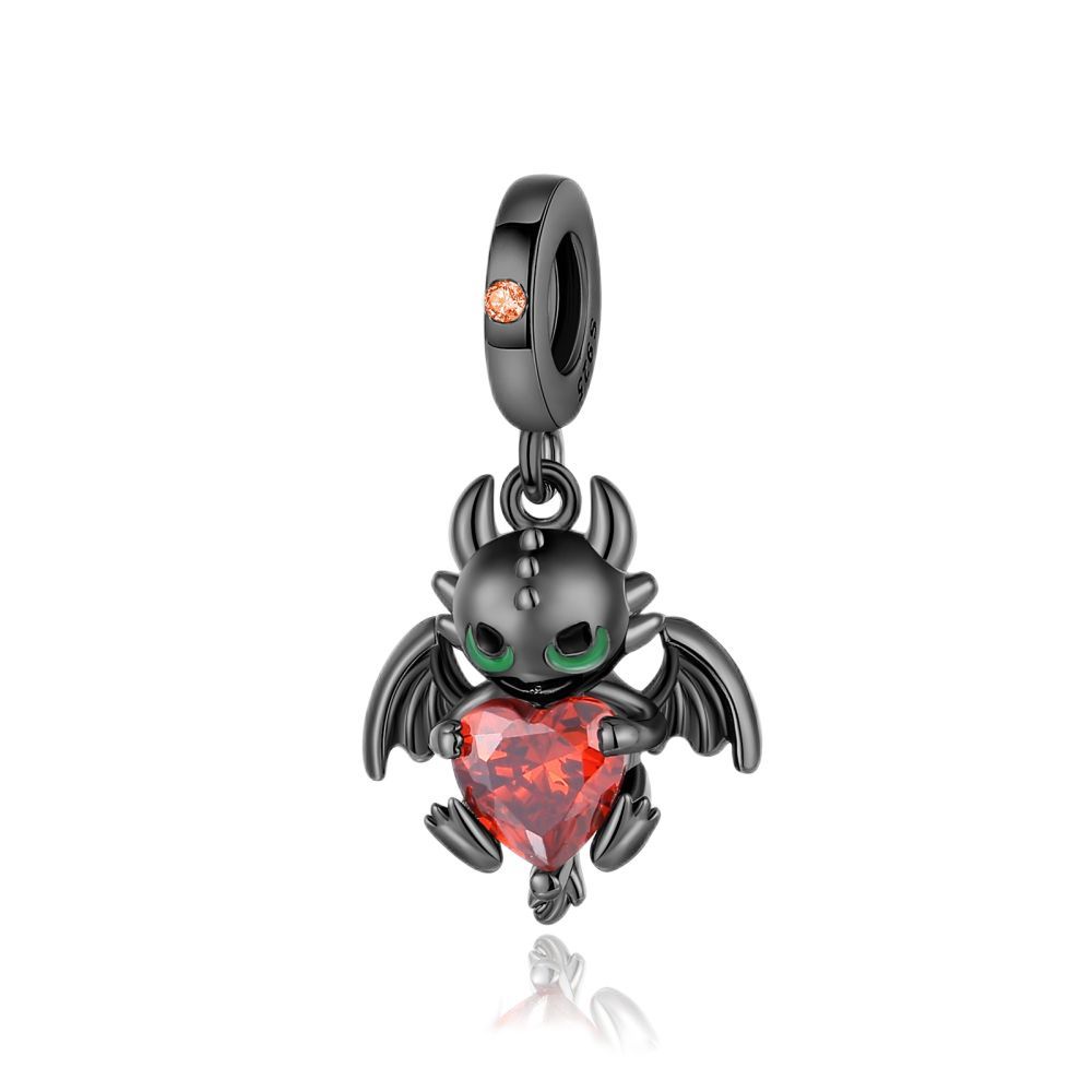 Playful Cute Black Cat Charm Bracelet DIY Bead Accessories Black Gold Baby Dragon Theme