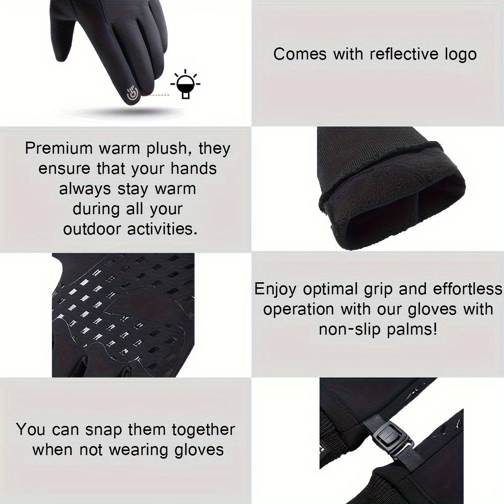 Мужские зимние водонепроницаемые велосипедные перчатки для спорта на открытом воздухе, бега, мотоцикла, лыж, флисовые перчатки с сенсорным экраном, нескользящие теплые полные пальцы