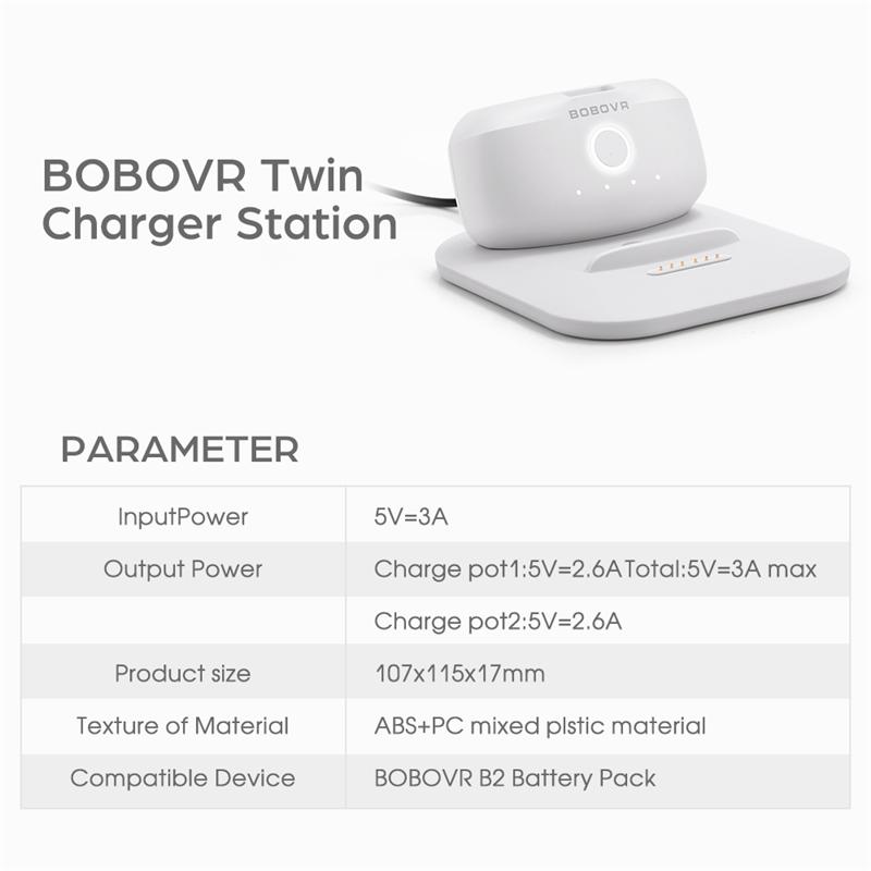 BOBOVR Комплект из двух аккумуляторов M2 Plus Head Strap, совместимый с зарядной станцией/док-станцией Meta Quest 2 VR с 2 аккумуляторами B2