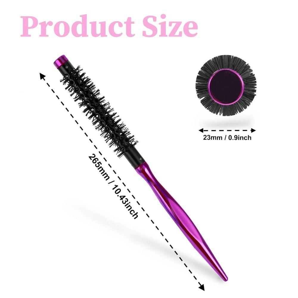 with Smooth Handle Small Curling Brush Styling Hair Brush Nylon Bristles Roller Brush Mini Quiff Roller Portable Curling Brush