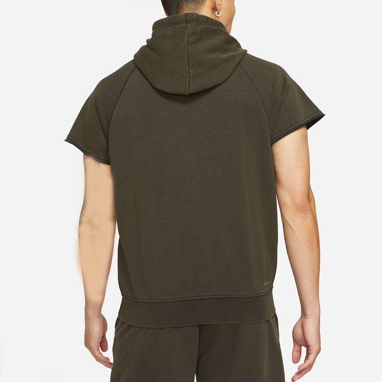 Jordan Dri-FIT Zion Быстросохнущая спортивная толстовка с вышитым логотипом и короткими рукавами, мужская толстовка с капюшоном зеленого цвета DA9843-010
