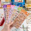 Креативные мультяшные ПЭТ-наклейки: Набор из 6 листов для журналов, DIY и чехлов для телефонов