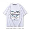 Chiikawa Cute Four-cell Pattern T-shirt Summer High Quality 100% Cotton T-shirt Casual Comfortable Loose Men's T-shirt