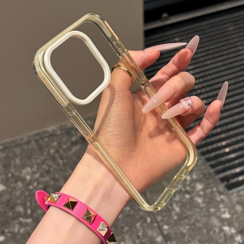 Luxury Transparent Shockproof Case For 11 12 13 14 15 16 Plus Pro Max X XS XR Clear Fluorescent Neon Bumper Armor Cover