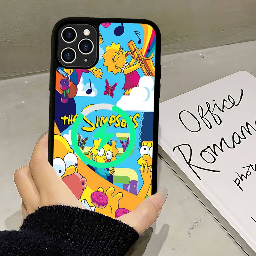 Смешной мультяшный чехол для телефона S-Simpsons Для IPhone 17 Air 16 15 14 13 12 11 Pro Max Plus Для Magsafe Беспроводная зарядка Чехол