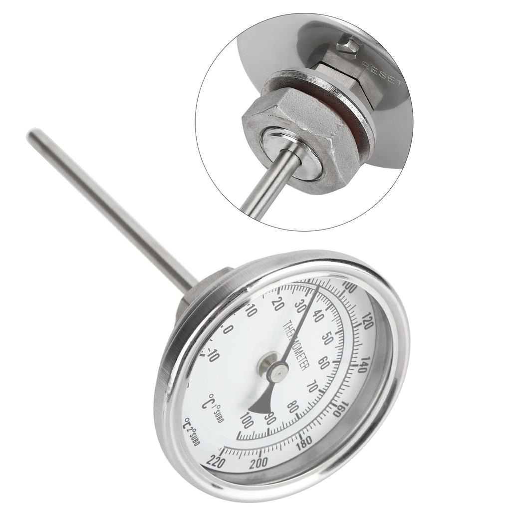 1/2 NPT Thread Stainless Steel Dial Thermometer Homebrew Kettle Thermometer 0?220 Fahrenheit /?10?100 Celsius