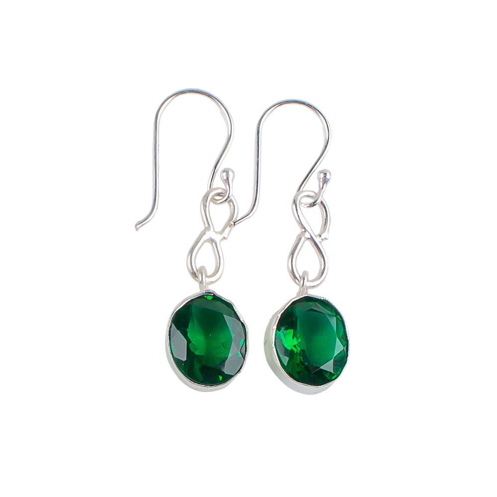 Chrome Diopside Gemstone 925 Sterling Silver Jewelry Handcrafted Earrings 1.60" EE-12-4