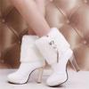Winter Warm Fur Boot Women Shoe Winter New Ankle Boots Platform Women Boots Fashion Rhinestone High Heel Boots