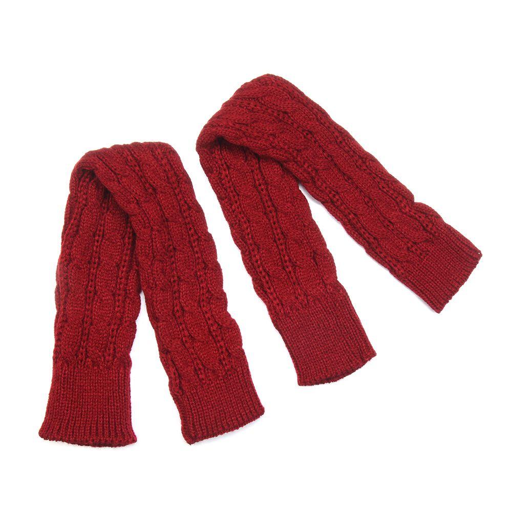 Women Man Autumn Winter Imitation Sleeves Knitted Mittens Long Gloves Arm Warmers Twist Pattern