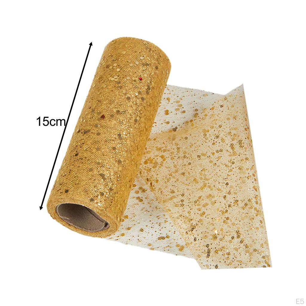 Блестящая тюлевая сетчатая лента 10 ярдов, новинка, легкая, с блестками для одежды