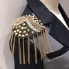 Shoulder Tassels Epaulet Chain Tassels Rivets DIY Clothes Decor Men Women Shoulder Board Badge
