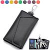 Men's Leather Key Holder, Multi-Function Car Key Organizer with Universal Belt Clip Keychain Case