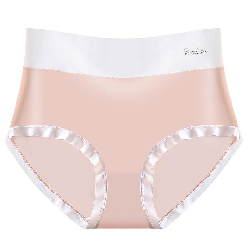 Ультратонкие бесшовные трусы-слипы большого размера с высокой талией из ледяного шелка для женщин