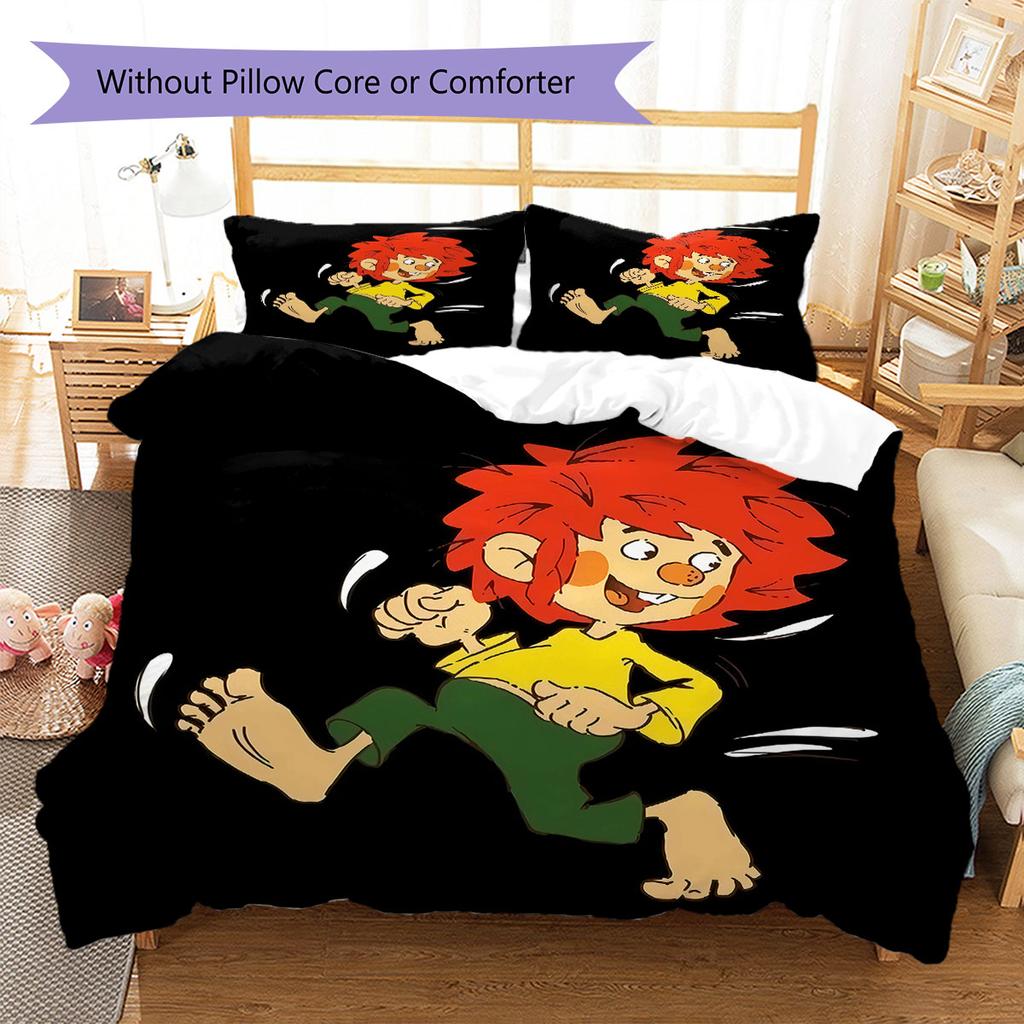 Meister Eder und sein Pumuckl Pattern Bedding,Quilt Set Quilt Cover Pillowcase Home Birthday Gift(1 * duvet cover + 2 * pillowcase, without core)