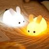 Touch Rabbit Night Lights Silicone Dimmable USB Rechargeable Lamps for Children Baby Gifts Cartoon Cute Animal Bunny Night Lamp WBL