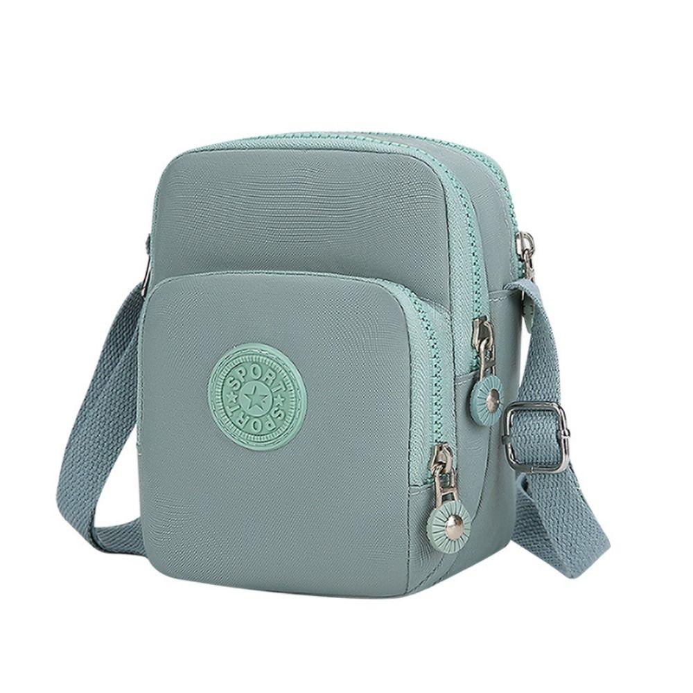 Квадратная нейлоновая сумка через плечо с регулируемым ремешком, маленькая сумка для телефона, простая сумка через плечо на молнии для женщин