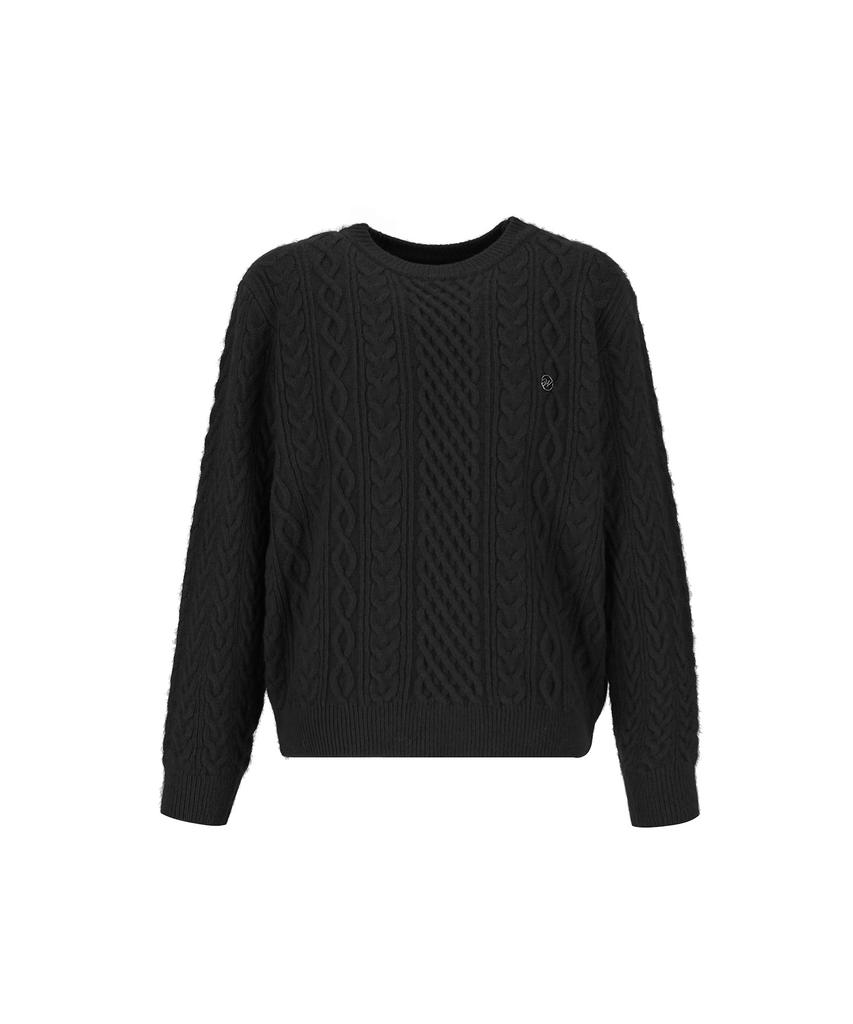 SWEET SOUP Cable Emblem Point Knit (Wbblkf3)