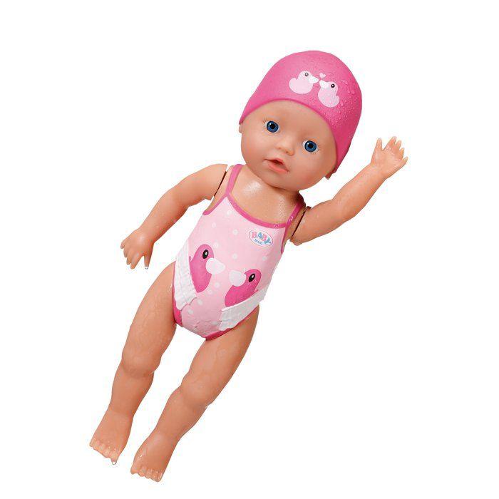 Poupon - BABY BORN - Ma premiere nage - Poupée fille 30 cm - Tenue non détachable et bonnet - Jouet de bain - Des 1 an