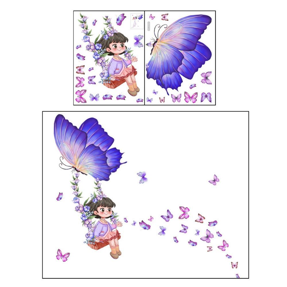 Cartoon Girl Wall Stickers Multicolor Wall Decorative Sticker Creative Wall Decal Girl Bedroom