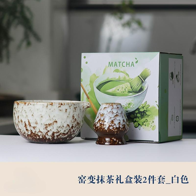 Японский керамический набор для матча Бамбуковый венчик Чайная ложка Керамическая чаша Традиционная чаван Аксессуары для чайного набора Кунг-фу Подарочная коробка для матча