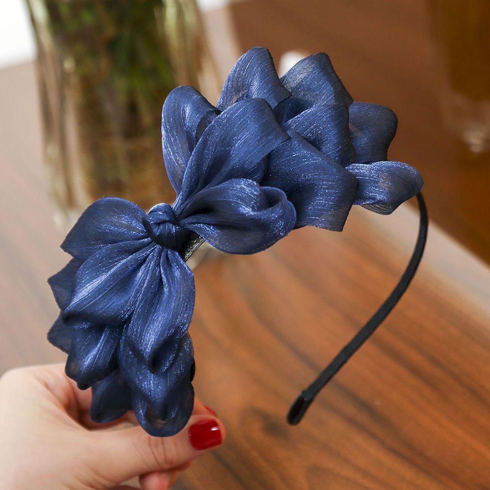 Сверкающая Кружевная Большая Бант Ободок для Волос Аксессуары для Волос Обруч для Головы Повязка на Голову