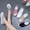 Весна 2025 Универсальные женские парусиновые туфли - Маленькие белые балетки для студенток
