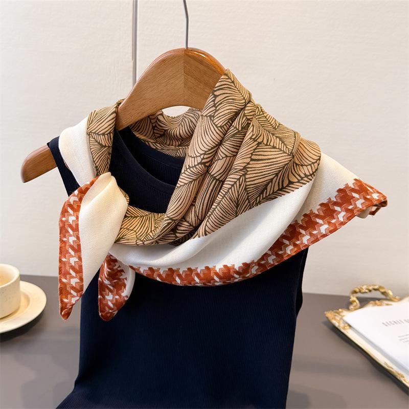 Горошек Стиль Елочка Узор Хлопок И Лен Маленький Квадратный Шарф Шелковый Шарф Имитация Бархата Головной Платок Шаль Шарф для Защиты от Солнца Женский Шарф