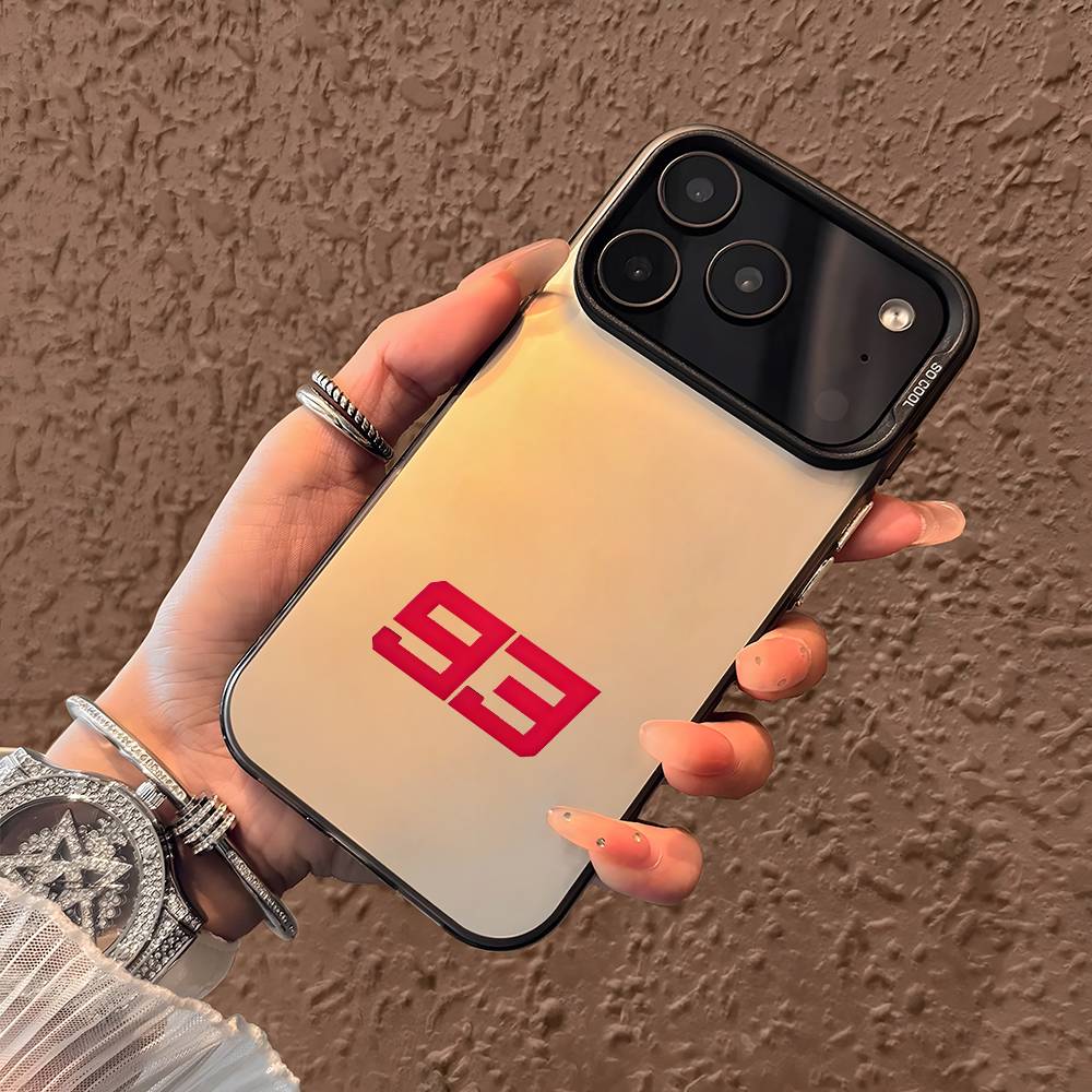 Крутой чехол для телефона с номером 93 для iPhone 17 16 15 14 13 12 11 Pro Max Air разноцветный Матовый Лазерный Металлик Аврора Funda