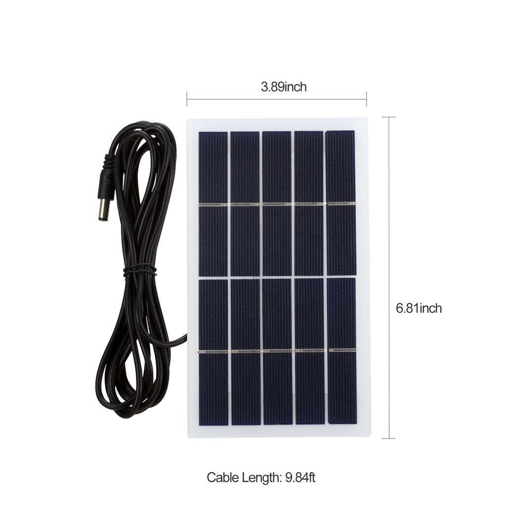 2W 5V Солнечная панель с портом постоянного тока Поликристаллическая кремниевая солнечная батарея DIY Водонепроницаемый портативный кемпинг