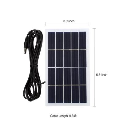 2W 5V Солнечная панель с портом постоянного тока Поликристаллическая кремниевая солнечная батарея DIY Водонепроницаемый портативный кемпинг