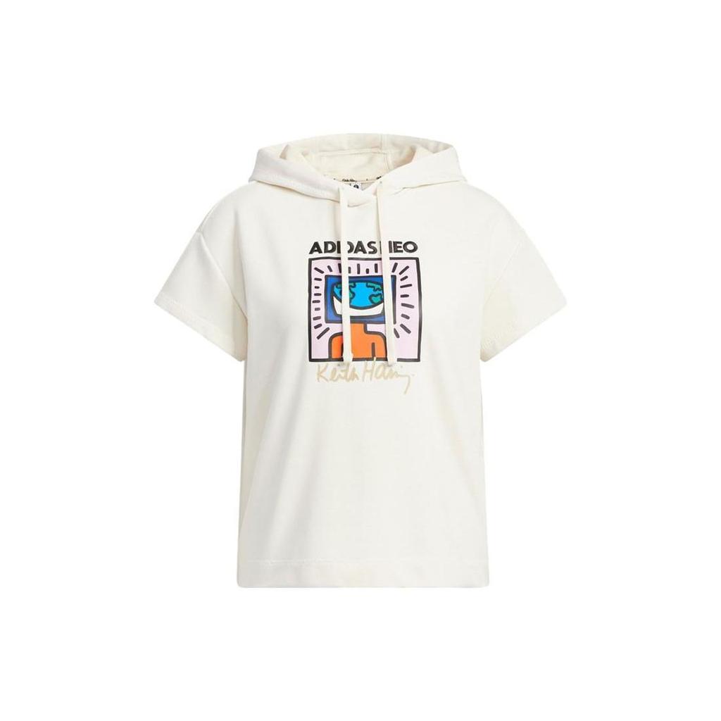 adidas Neo X Keith Haring, толстовка с мультяшным принтом, футболка в американском стиле ретро, женские топы, белые HD7255