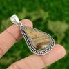 Daughters Day Sale Picture Jasper Gemstone 925 Sterling Silver Pendant Jewelry