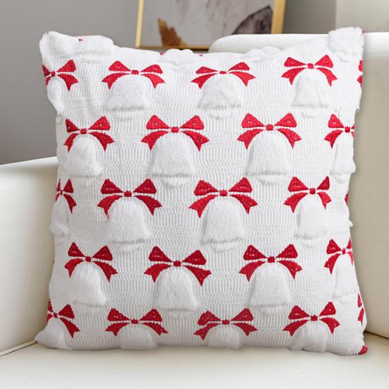 Christmas Pillowcase Festive Decorative Pillow Cover with Christmas Tree Bells Santa Claus Pattern Holiday Home Decor